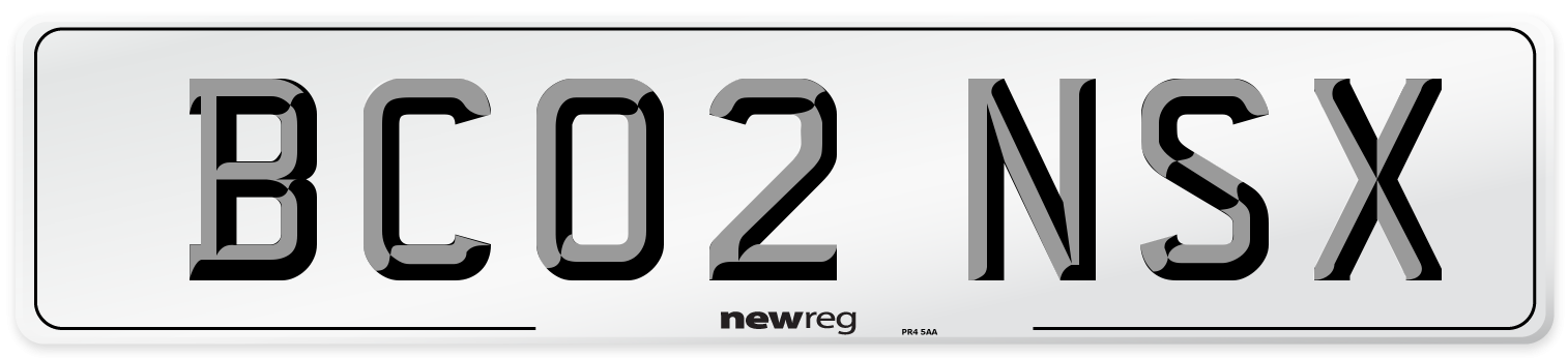 BC02 NSX Number Plate from New Reg